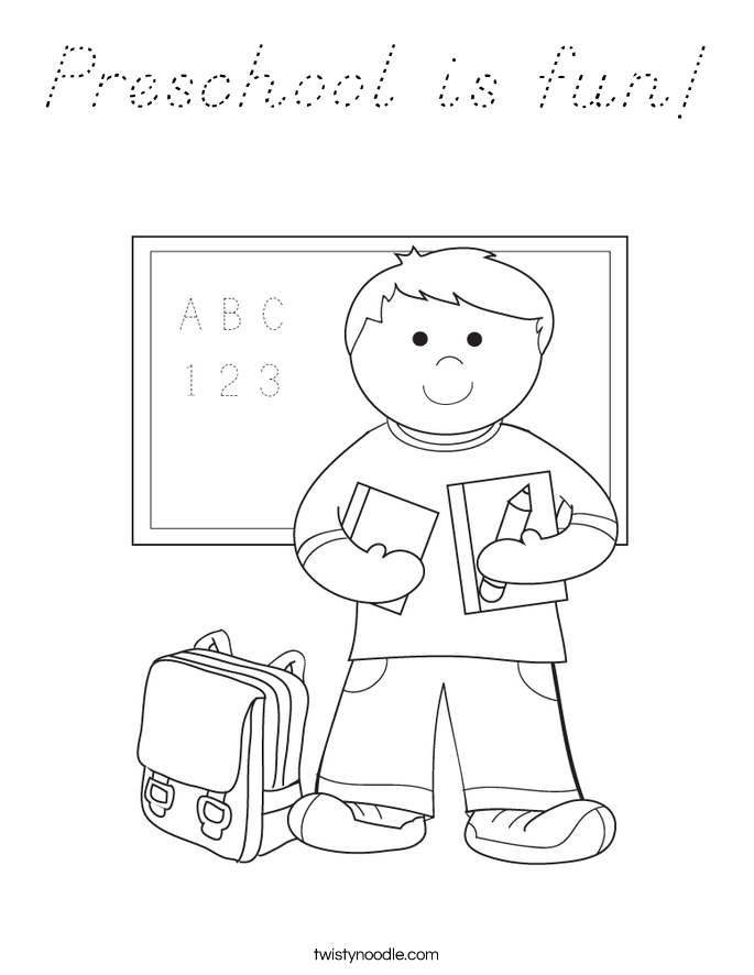 Preschool is fun! Coloring Page