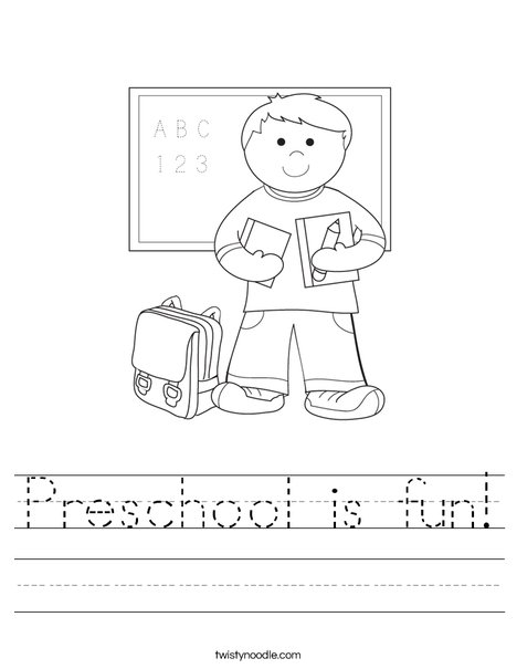 Boy Student in School Worksheet