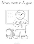 School starts in August.Coloring Page