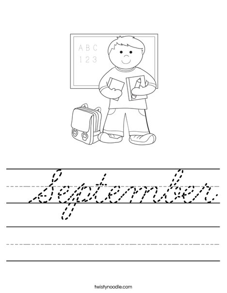 Boy Student in School Worksheet