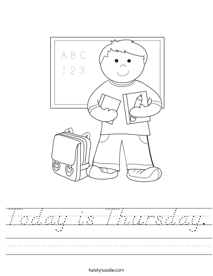 Today is Thursday. Worksheet