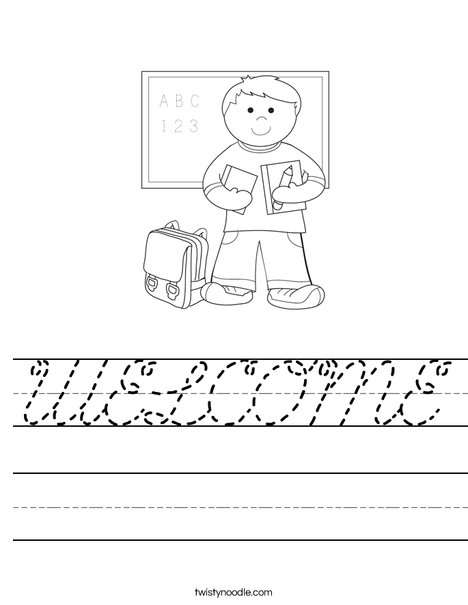 Boy Student in School Worksheet