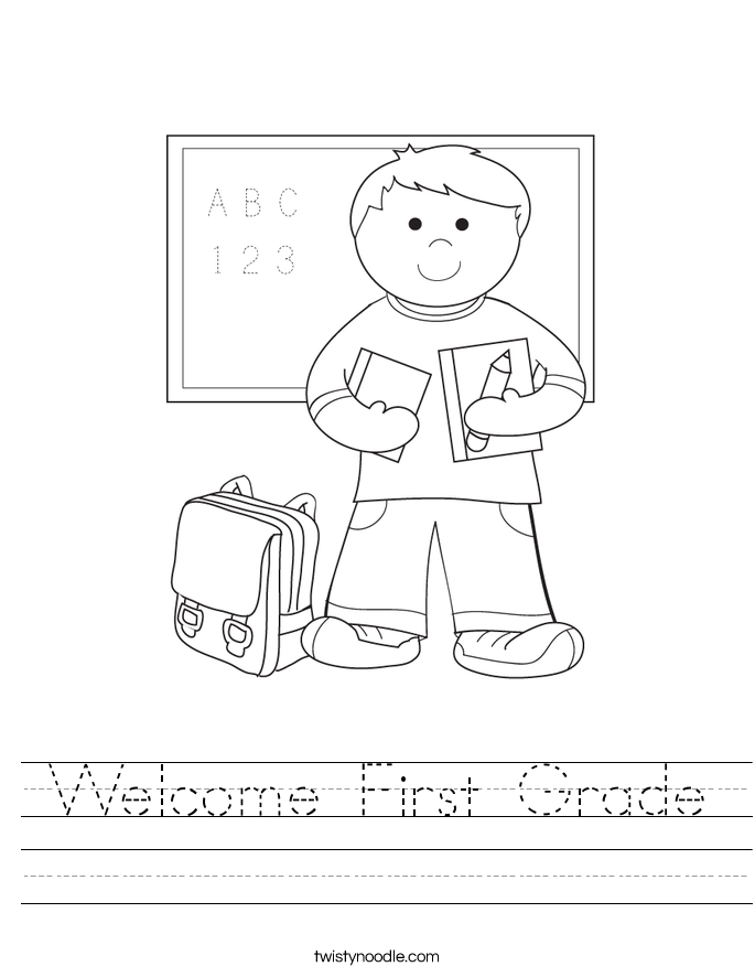 welcome first grade worksheet twisty noodle