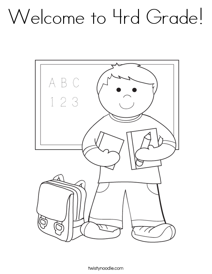 Welcome to 4rd Grade! Coloring Page