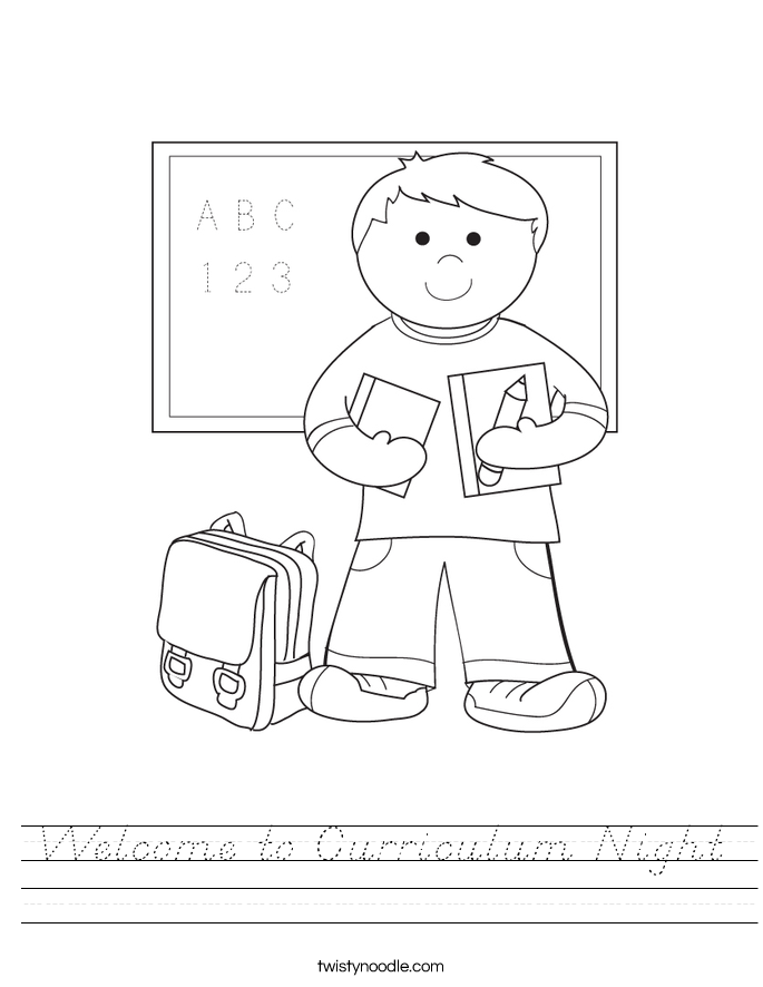 Welcome to Curriculum Night Worksheet