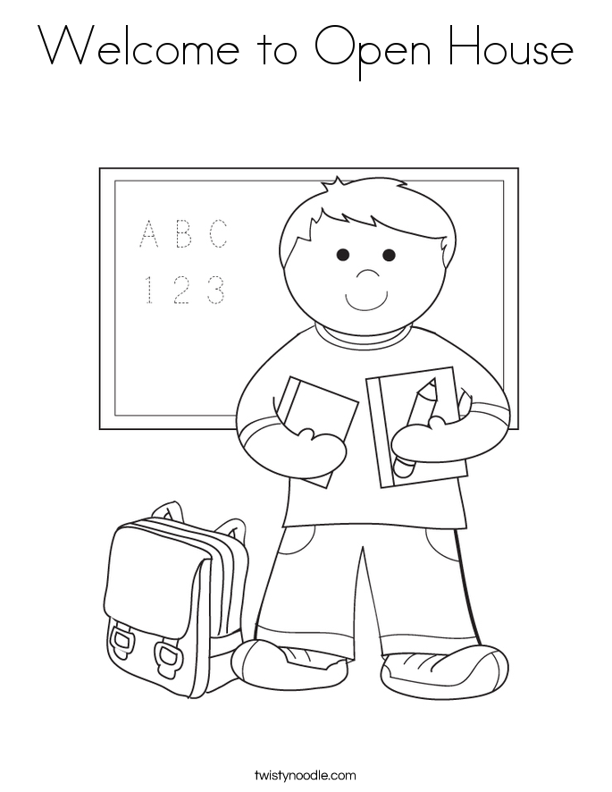 Welcome to Open House Coloring Page
