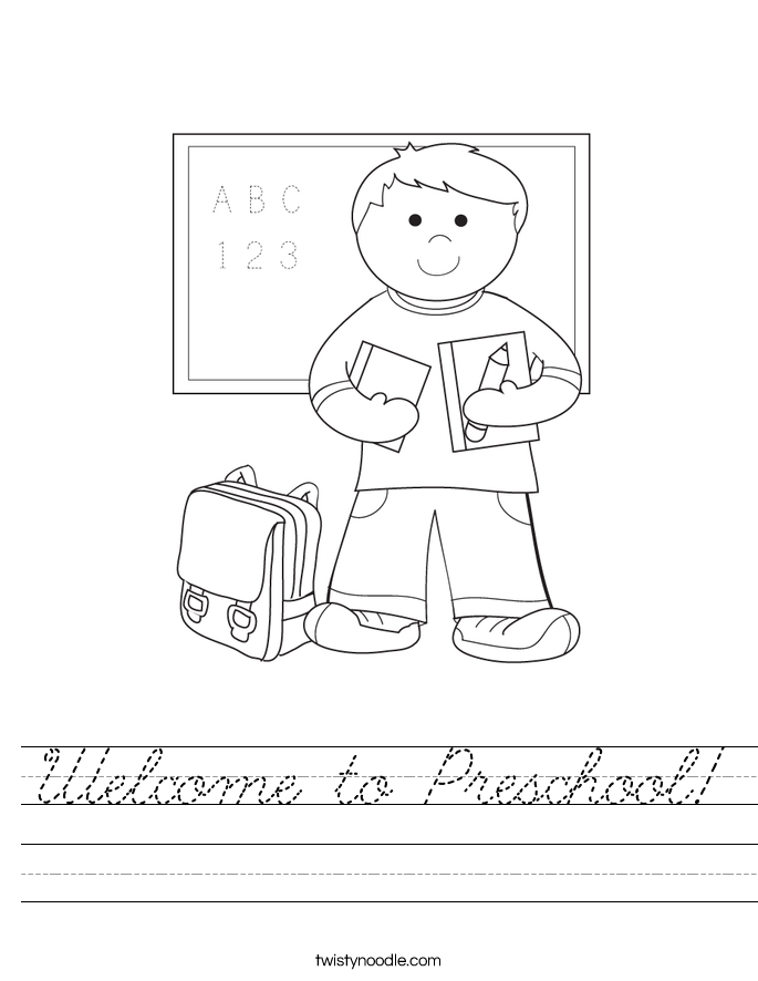 Welcome to Preschool! Worksheet