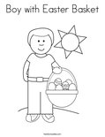 Boy with Easter BasketColoring Page