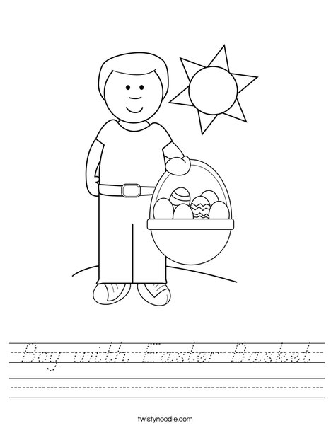 Boy with Easter Basket Worksheet