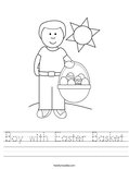 Boy with Easter Basket Worksheet