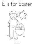 E is for Easter Coloring Page