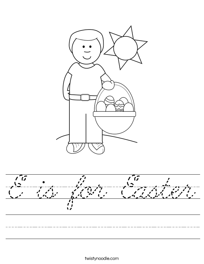 E is for Easter Worksheet