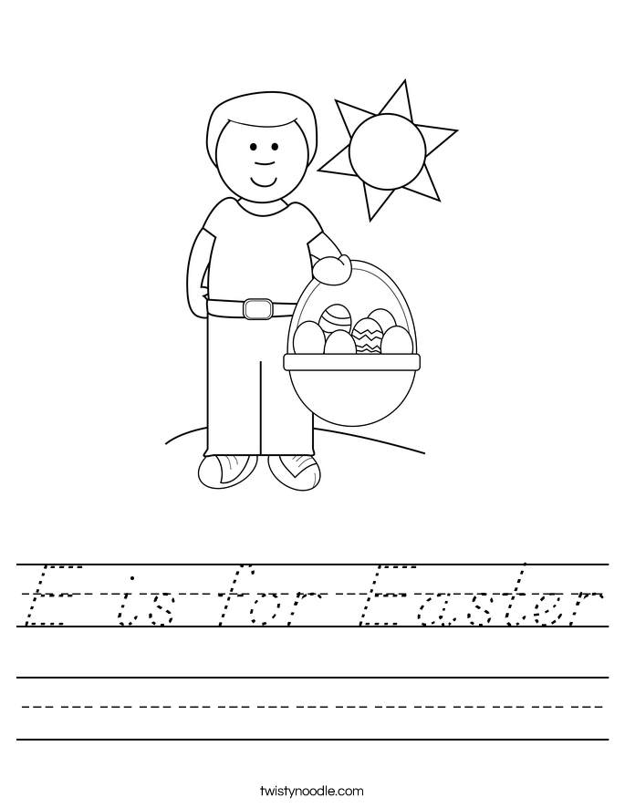 E is for Easter Worksheet