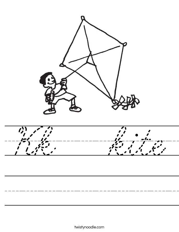 Kk   kite Worksheet