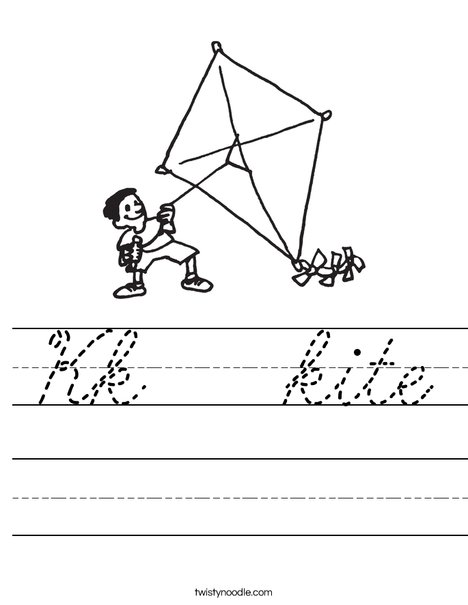 Boy with Kite Worksheet