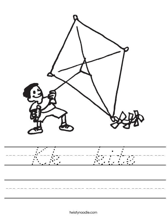 Kk   kite Worksheet