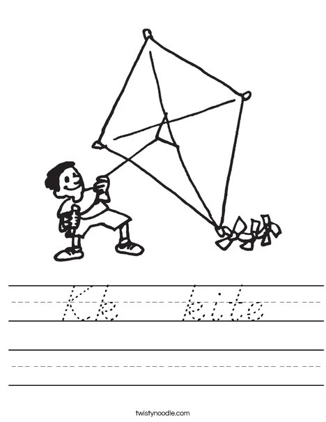 Boy with Kite Worksheet