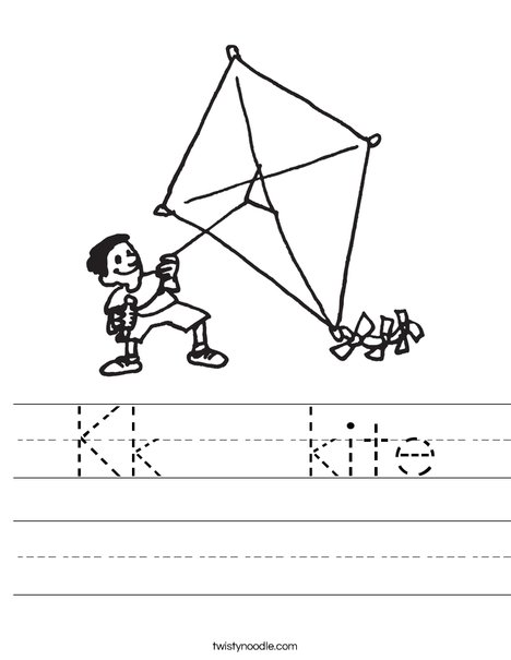 Boy with Kite Worksheet