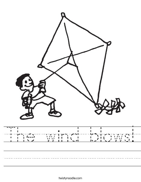Boy with Kite Worksheet