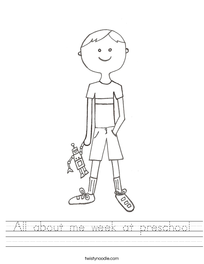 All about me week at preschool Worksheet