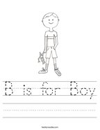B is for Boy Handwriting Sheet