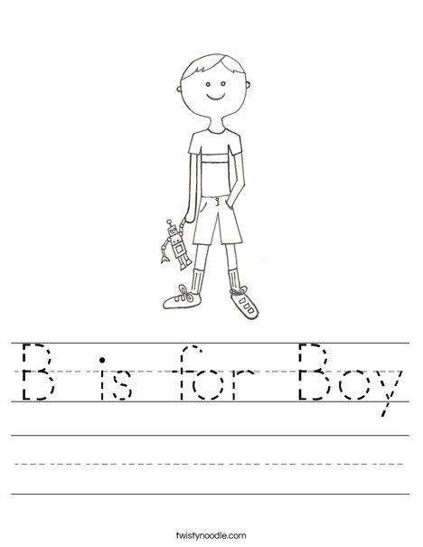 B is for Boy Worksheet