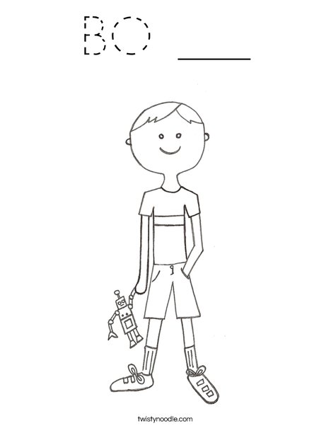 B is for Boy Coloring Page