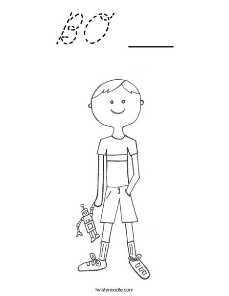 B is for Boy Coloring Page