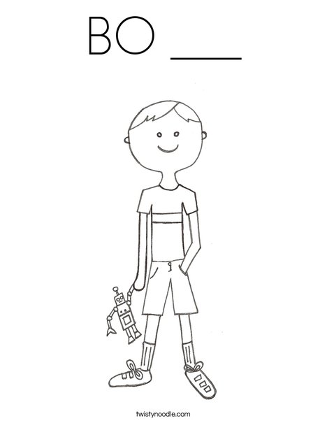 B is for Boy Coloring Page
