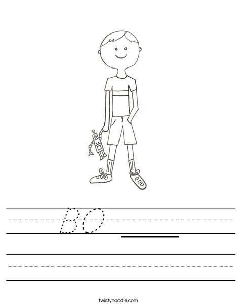 B is for Boy Worksheet