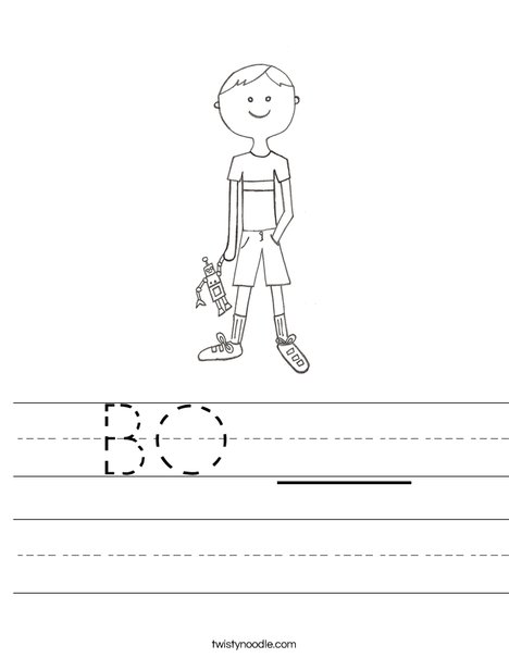 B is for Boy Worksheet