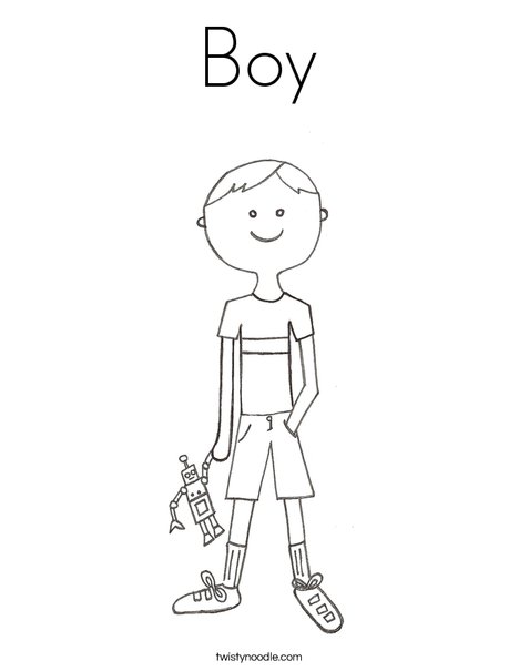 B is for Boy Coloring Page