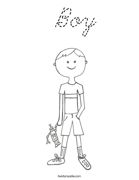 B is for Boy Coloring Page