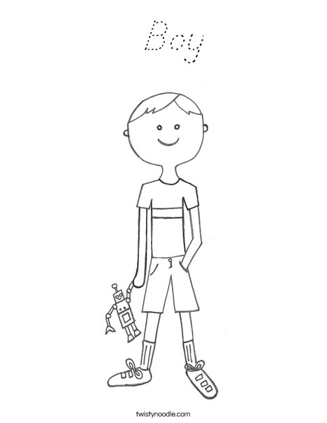 B is for Boy Coloring Page