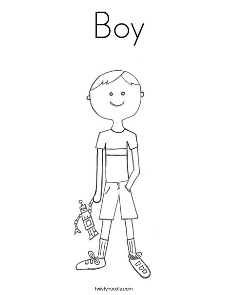 B is for Boy Coloring Page