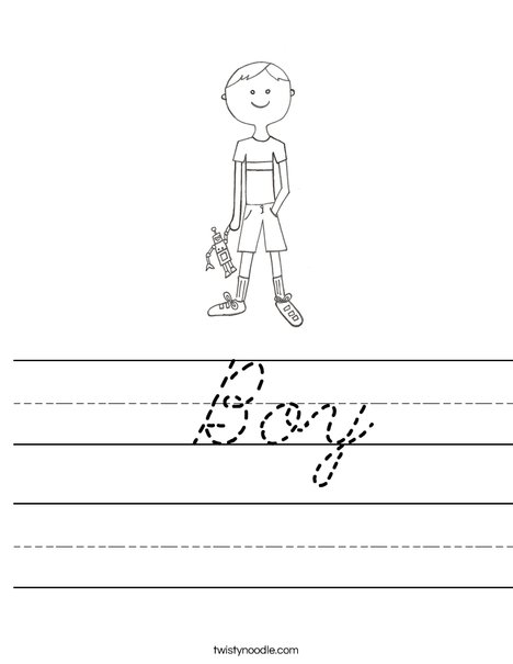 B is for Boy Worksheet