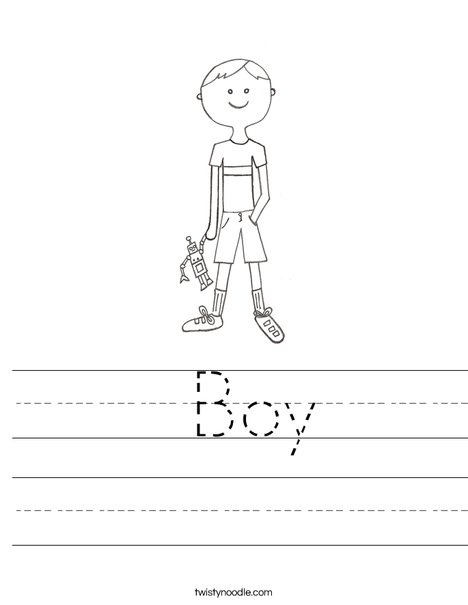 B is for Boy Worksheet
