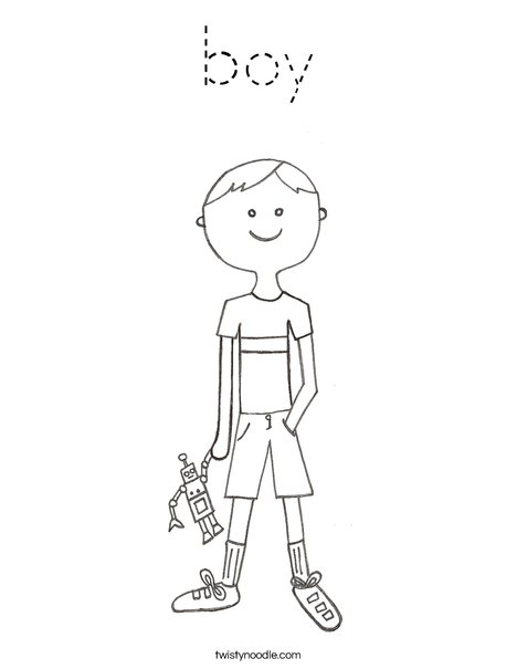 B is for Boy Coloring Page