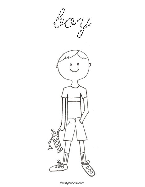 B is for Boy Coloring Page