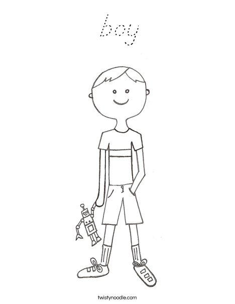 B is for Boy Coloring Page