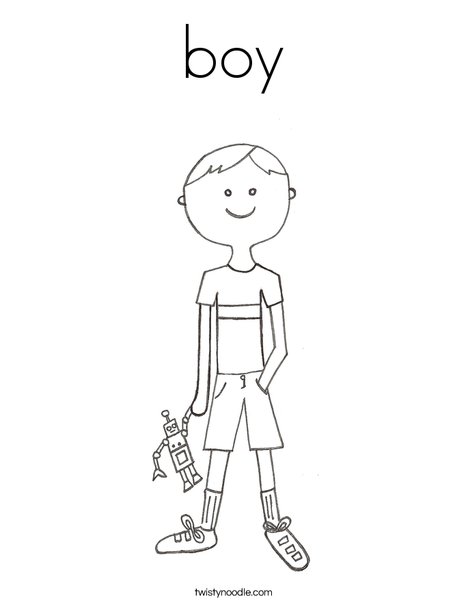 B is for Boy Coloring Page