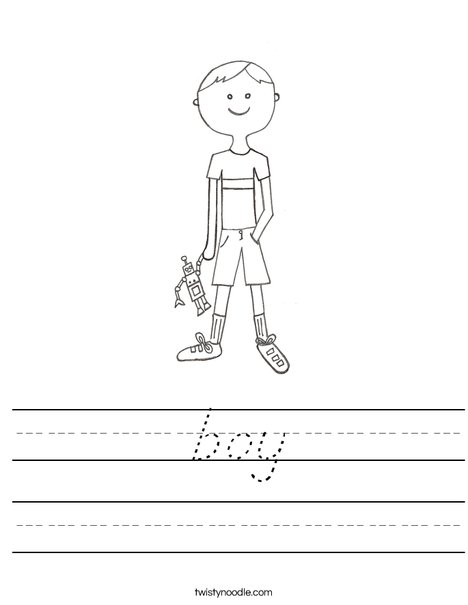 B is for Boy Worksheet