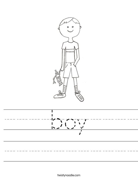 B is for Boy Worksheet