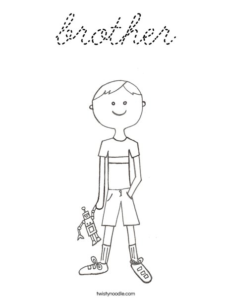 B is for Boy Coloring Page