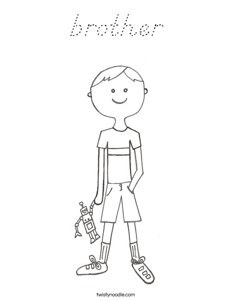 B is for Boy Coloring Page