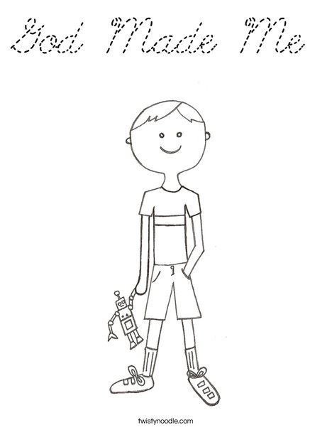 B is for Boy Coloring Page