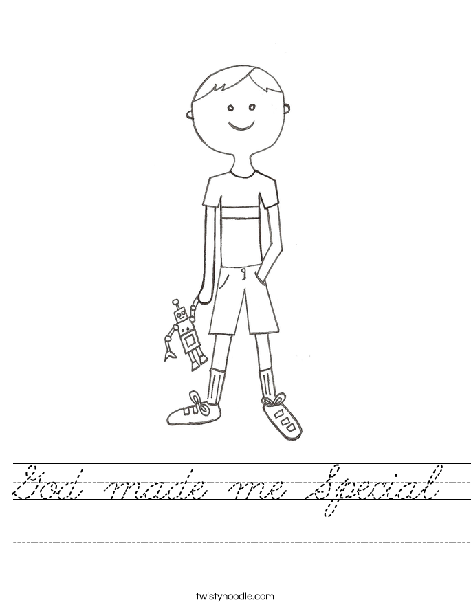 God made me Special Worksheet