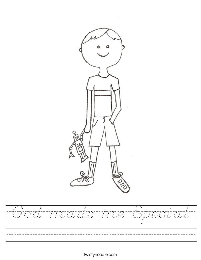 God made me Special Worksheet