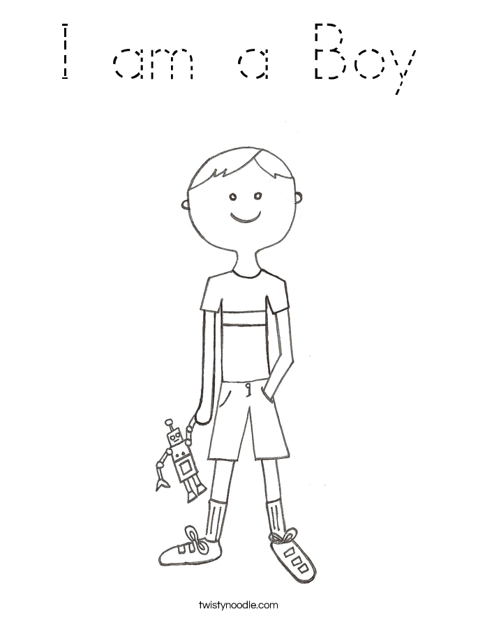 I am a Boy Coloring Page