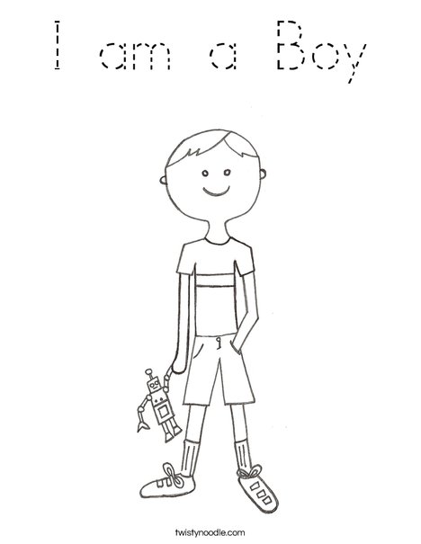 B is for Boy Coloring Page